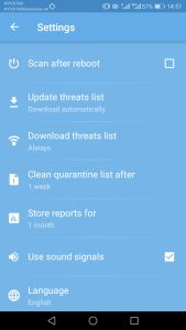 How to manage settings in Trojan Scanner for Android?
